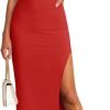 Saonta  Women's Sleeveless Bodycon Maxi Dress 2024 Mock Neck Ruched Side Slit Long Tank Dress