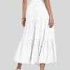 Saonta  Women??s Summer Boho Elastic Waist A-Line Beach Flowy Swing Ruffle Hem Tiered Maxi Skirt with Pockets