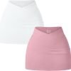 Saonta  Women 2 Piece Yogs Skirts Basic Versatile Stretchy Casual High Waist Mini Skirts
