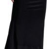 Saonta  Women's Lettuce Trim High Waist Mesh Fishtail Bodycon Long Skirt