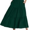 Saonta  Women??s Summer Boho Elastic Waist A-Line Beach Flowy Swing Ruffle Hem Tiered Maxi Skirt with Pockets
