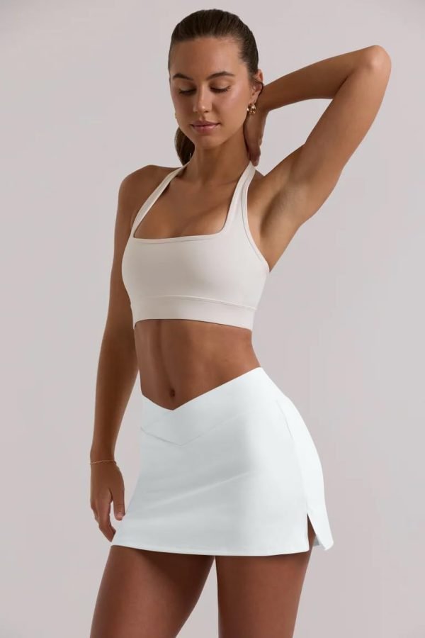 Saonta  Women 2 Piece Yogs Skirts Basic Versatile Stretchy Casual High Waist Mini Skirts