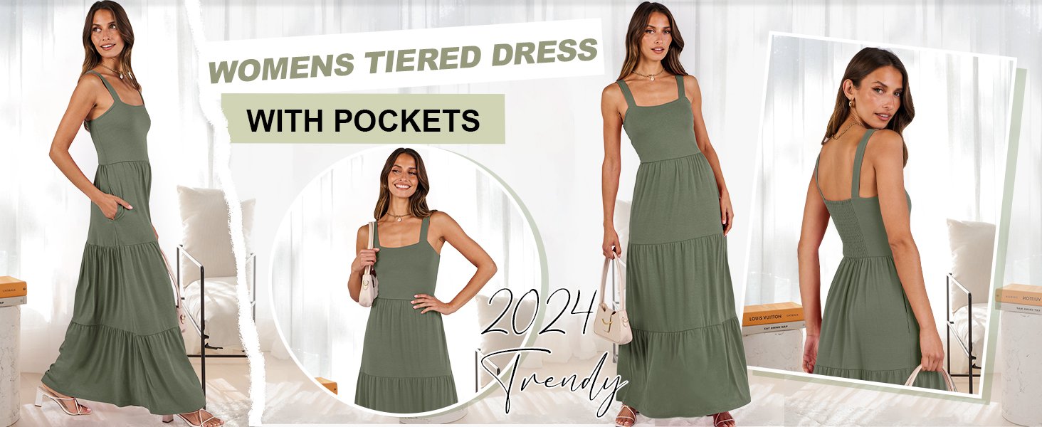 Sun Dress Black Flowy Loose Swing Beach Pleated Midi Dresses Fashion Vacation Cruise outfits