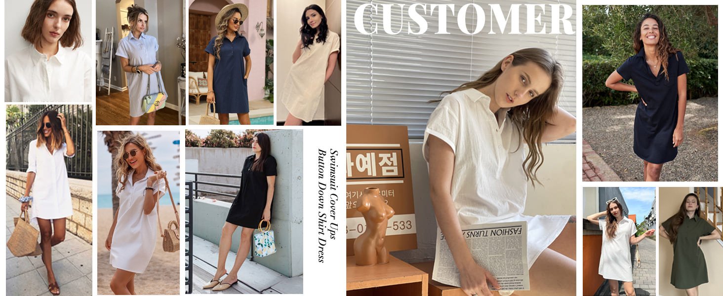 WOMEN SUMMER DRESS SHIRT DRESS 
