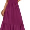 Saonta Women's 2024 Summer Sleeveless Dress Square Neck Pleated Swing Casual Maxi Dresses with Pockets