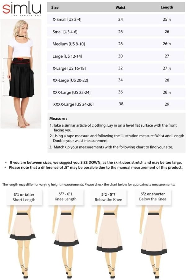 Saonta  Skirts for Women Regular and Plus Size Skirt with Pockets Below The Knee Length Ruched Flowy Midi Skirt