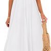 Saonta  Womens 2024 Summer Flowy Maxi Dress Casual Sleeveless Spaghetti Strap Ruffle Beach Long Dresses