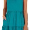 Saonta  Womens Summer Casual Tank Dress Sleeveless V Neck T Shirt Sundress Flowy Tiered Swing Mini Beach Vacation Dresses