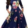 Women's Dress Elegant Midi Evening Dress 3/4 Sleeves