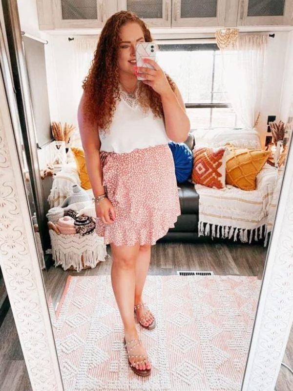 Saonta  Women's Summer Wrap Floral High Waist Ruffle Short Mini Skirts