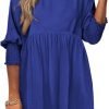 Saonta  Womens Summer Tunic Dress Casual Loose Short Sleeve Crew Neck Flowy Swing Mini Shift Dresses