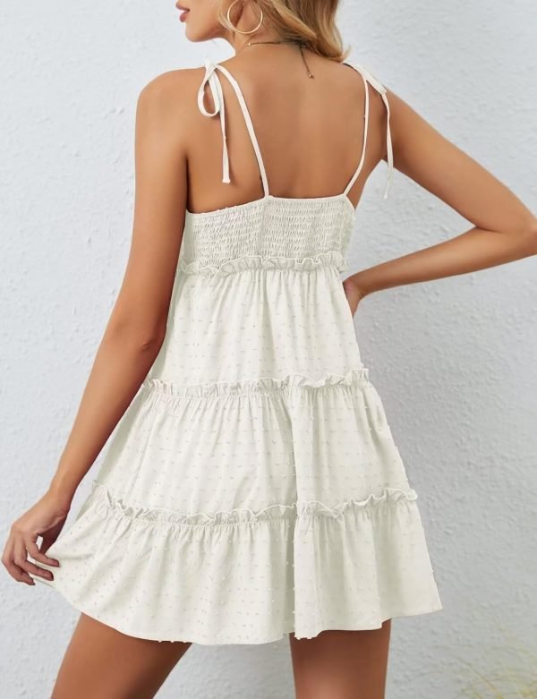 Women's Summer Mini Dress Sleeveless Boho Spaghetti Strap Dresses Casual Flowy A Line Cami Dress S-XXL