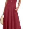 Saonta  Women Summer Casual Sleeveless Maxi Sundress Button Fit & Flare A-Line Flowy Long Dresses 2024 Beach Outfits
