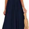 Saonta  Womens 2024 Summer Flowy Maxi Dress Casual Sleeveless Spaghetti Strap Ruffle Beach Long Dresses