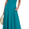 Saonta  Women Summer Casual Sleeveless Maxi Sundress Button Fit & Flare A-Line Flowy Long Dresses 2024 Beach Outfits