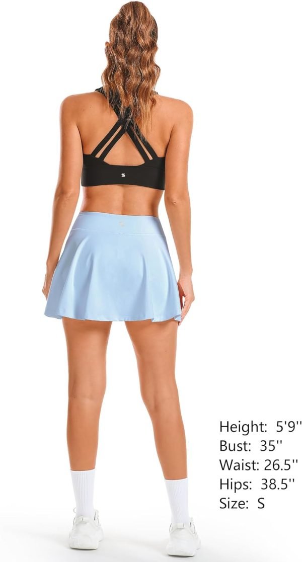 Saonta  Women's Tennis Golf Skirts High Waisted with Pockets Inner Shorts for Athletic Skorts Sports Running Pickleball