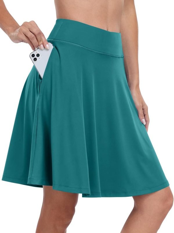 Saonta  Knee Length Skorts Skirts for Women 2024 Summer High Waisted Golf Tennis Skirt Casual Travel Built-in Shorts Clothes