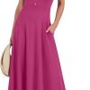 Saonta  Women Summer Casual Sleeveless Maxi Sundress Button Fit & Flare A-Line Flowy Long Dresses 2024 Beach Outfits