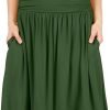 Saonta  Skirts for Women Regular and Plus Size Skirt with Pockets Below The Knee Length Ruched Flowy Midi Skirt
