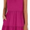 Saonta  Womens Summer Casual Tank Dress Sleeveless V Neck T Shirt Sundress Flowy Tiered Swing Mini Beach Vacation Dresses