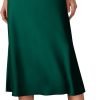 Saonta  Womens 2024 Summer High Waisted Ruffle A Line Silk Skirts