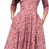 Women's Dress Elegant Midi Evening Dress 3/4 Sleeves