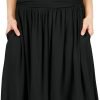 Saonta  Skirts for Women Regular and Plus Size Skirt with Pockets Below The Knee Length Ruched Flowy Midi Skirt