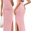 Saonta  Women's Strapless Sleeveless Bodycon Dress Backless Rib Knit Cocktail Party Tube Dresses