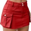 Low Waist Saonta  Skirt Women Button Mini Saonta  Denim Skirt with Pocket Mini Skirt