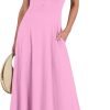 Saonta  Women Summer Casual Sleeveless Maxi Sundress Button Fit & Flare A-Line Flowy Long Dresses 2024 Beach Outfits