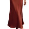 Saonta  2024 Women Long Satin Summer Spring Skirt Silk Elegant High Waist Cocktail Party Wedding Flared A-Line Midi Skirts