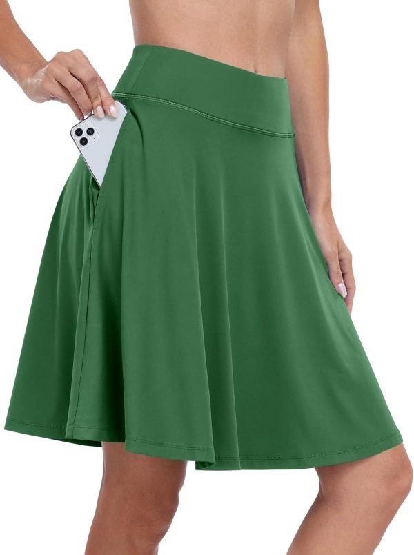 Saonta  Knee Length Skorts Skirts for Women 2024 Summer High Waisted Golf Tennis Skirt Casual Travel Built-in Shorts Clothes