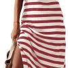 Saonta  Summer Dress Casual Womens Fashion Short Sleeve Maxi Dress T Shirt Dress Striped Long Color Block Maxi Dress