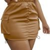Womens Saonta  Skirt Y2k High Waisted Pencil Mini Skirts for Women Sexy Trendy Short Side Drawstring Ruched Bodycon Cute Skirts