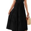Saonta Women's 2024 Summer Sleeveless Dress Casual Backless Loose Flowy Tiered Sundress Beach Cover up Tank Dresses