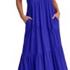 Saonta  Women Summer Maxi Dress Short Sleeve Swing Casual Asymmetric Tiered Vacation Long Beach Sundress Outfits