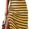 Saonta  Summer Dress Casual Womens Fashion Short Sleeve Maxi Dress T Shirt Dress Striped Long Color Block Maxi Dress