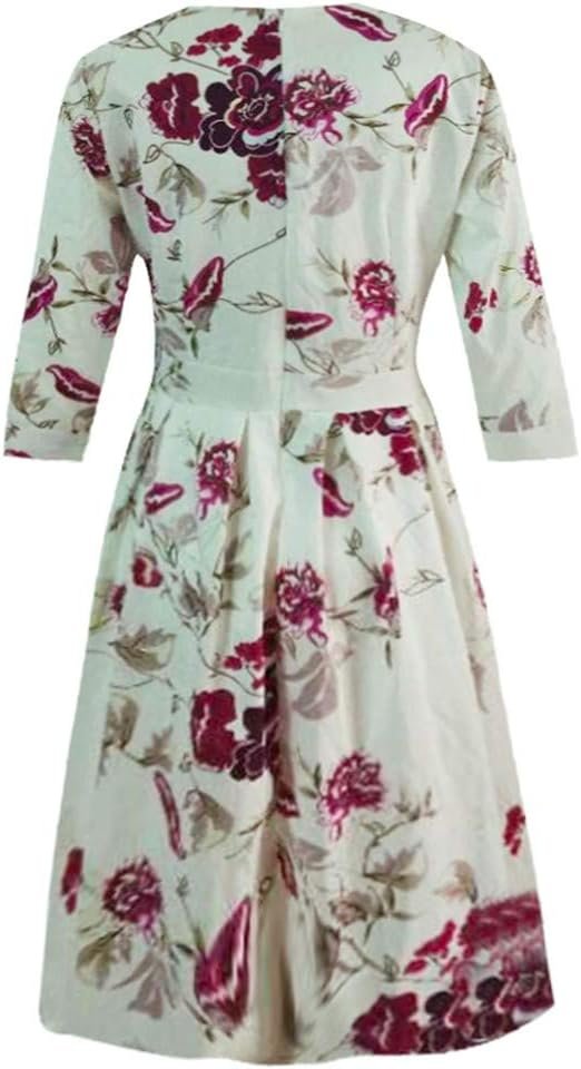 Women's Dress Elegant Midi Evening Dress 3/4 Sleeves