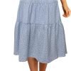 Saonta  Women's Boho Leopard Print Skirt Pleated A-Line Swing Midi Skirts
