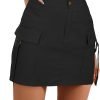 Saonta  High Waisted Saonta  Mini Skirt Black Denim Skirt Women Bodycon Denim Mini Skirt Y2K Button Black Mini Skirt Dressy Casual Y2K Jean Skirt for Women with Pockets Black Large