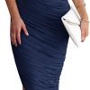 Saonta Women's Ruched Bodycon Dress 2024 Summer One Shoulder Sleeveless Party Cocktail Pencil Dresses