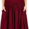 Saonta  Skirts for Women Regular and Plus Size Skirt with Pockets Below The Knee Length Ruched Flowy Midi Skirt