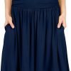 Saonta  Skirts for Women Regular and Plus Size Skirt with Pockets Below The Knee Length Ruched Flowy Midi Skirt