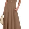Saonta  Women Summer Casual Sleeveless Maxi Sundress Button Fit & Flare A-Line Flowy Long Dresses 2024 Beach Outfits
