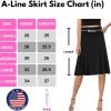 Saonta  A-Line Midi Skirts for Women- High Waist Knee Length Casual Flared Flowy Skirt Made in USA