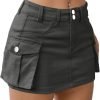 Low Waist Saonta  Skirt Women Button Mini Saonta  Denim Skirt with Pocket Mini Skirt