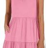 Saonta  Womens Summer Casual Tank Dress Sleeveless V Neck T Shirt Sundress Flowy Tiered Swing Mini Beach Vacation Dresses