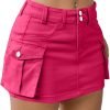 Low Waist Saonta  Skirt Women Button Mini Saonta  Denim Skirt with Pocket Mini Skirt