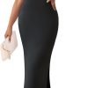 Saonta Womens Summer Casual Square Neck Bodycon Midi Dresses 2024 Spring Sleeveless Side Slit Knit Beach Vacation Long Dress