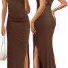 Saonta  Women's Strapless Sleeveless Bodycon Dress Backless Rib Knit Cocktail Party Tube Dresses